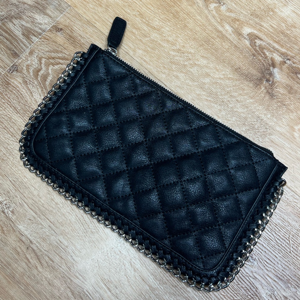 Forever 21 soft faux quilted leather with silver metal chain detail. Clutch. - Picture 2 of 6